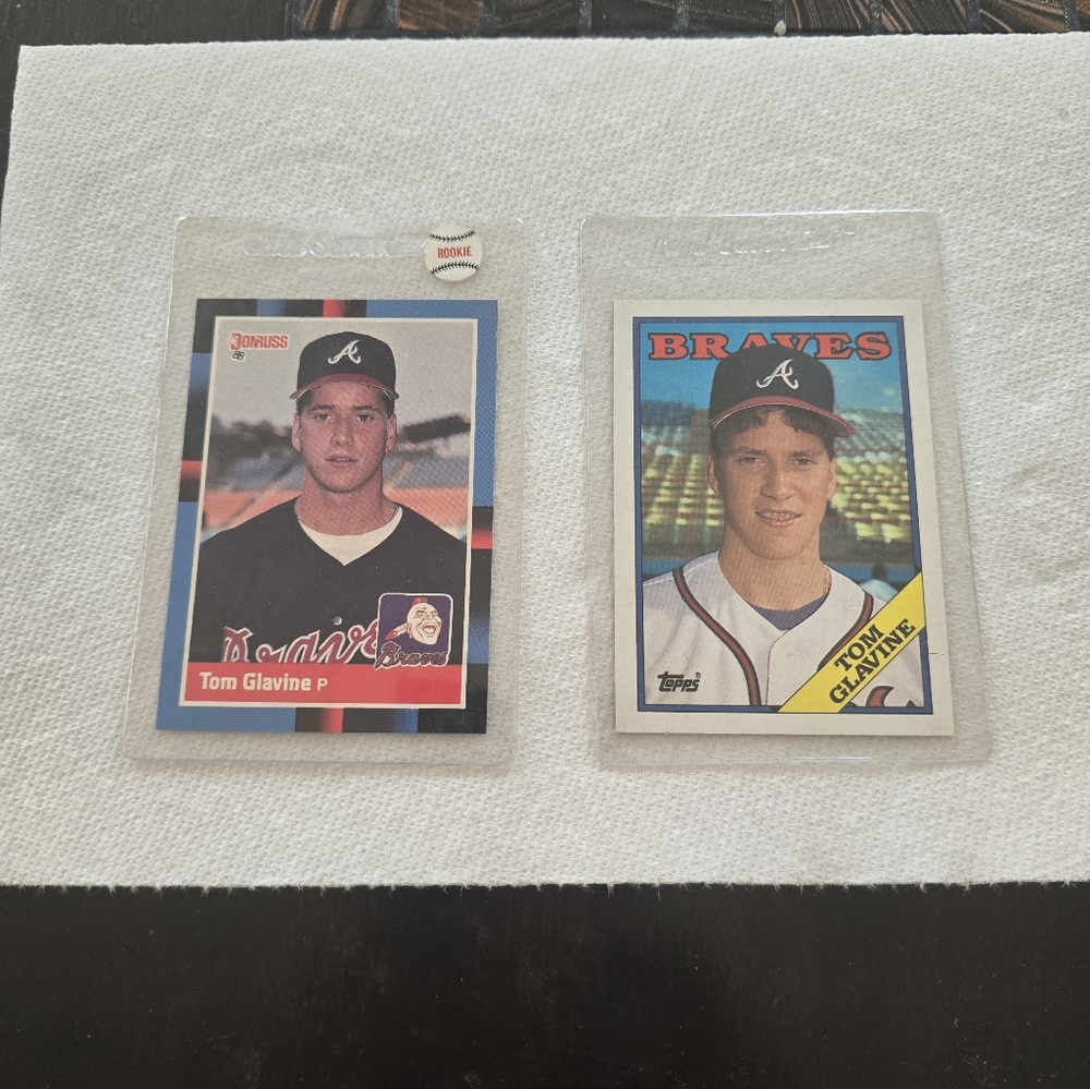 1988 DonRuss#644 Tom Glavine & 1988 Topps Tom Glavine Baseball Card#779